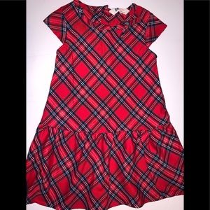 H&M girls red plaid holiday dress.